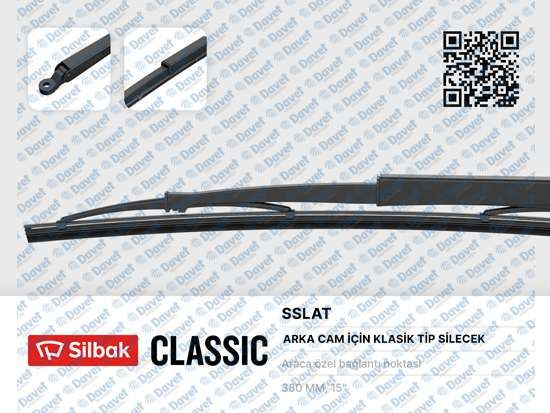 SILBAK SSLAT Silecek Supurgesi 385mm Arka Cam Silme Sistemi Kartal M131 Slx